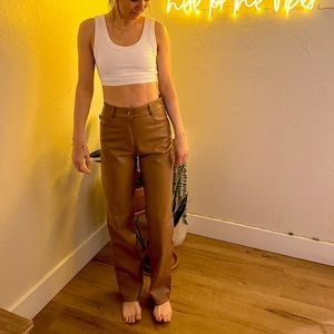 Brand new faux leather brown pants
